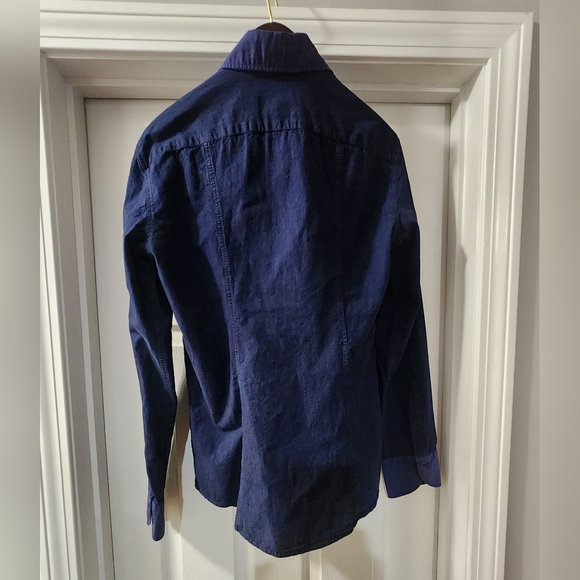 Emporio Armani 100% Cotton Button Up Long Sleeve Shirt. Contrasting Cuffs/Collar - Picture 2 of 9